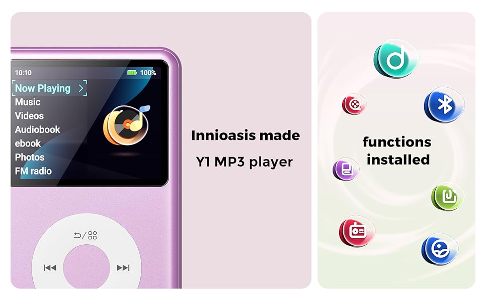 mp3 player with bluetooth digital music mp3 player ebook innioasis y1 andorid mp3 portable mini