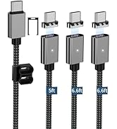 ZBF 100W USB C Magnetic Charging Cable,Magnetic Charger Cable for USB C to USB C(3 Pack, 5/6.6/6....