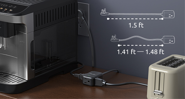 Short Flat Extension Cord