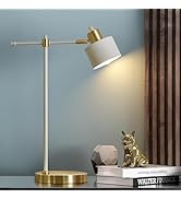 OYEARS 22.2" Modern Desk Lamp, Metal Table Lamp with LED Bulb, Adjustable Reading Lamps for Livin...