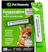 Cat Probiotic Lickable Treats for Digestive Health - Squeezable Puree Pouches for Cats - Feline C...