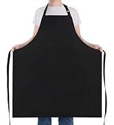 NLUS Extra Large Aprons for Men, Adjustable Black Chef Apron for Men Kitchen Cooking Aprons for W...