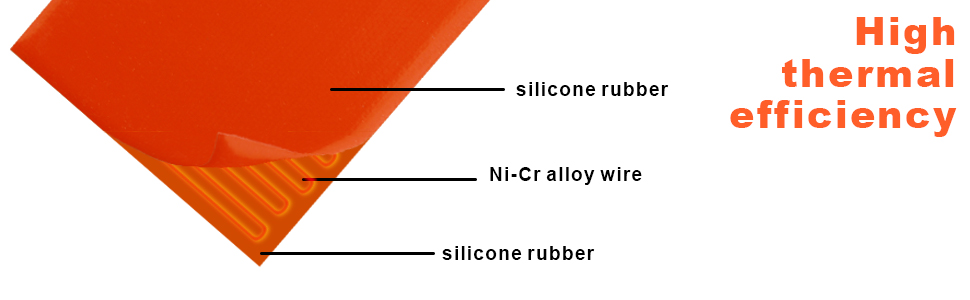 12V 15W Silicone Rubber Heating Mat 50mm X 100mm
