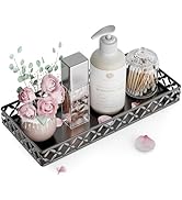 EKNITEY Vanity Tray for Bathroom Counter - Small Rectangle Decorative Tray 11 Inch Black Batroom ...
