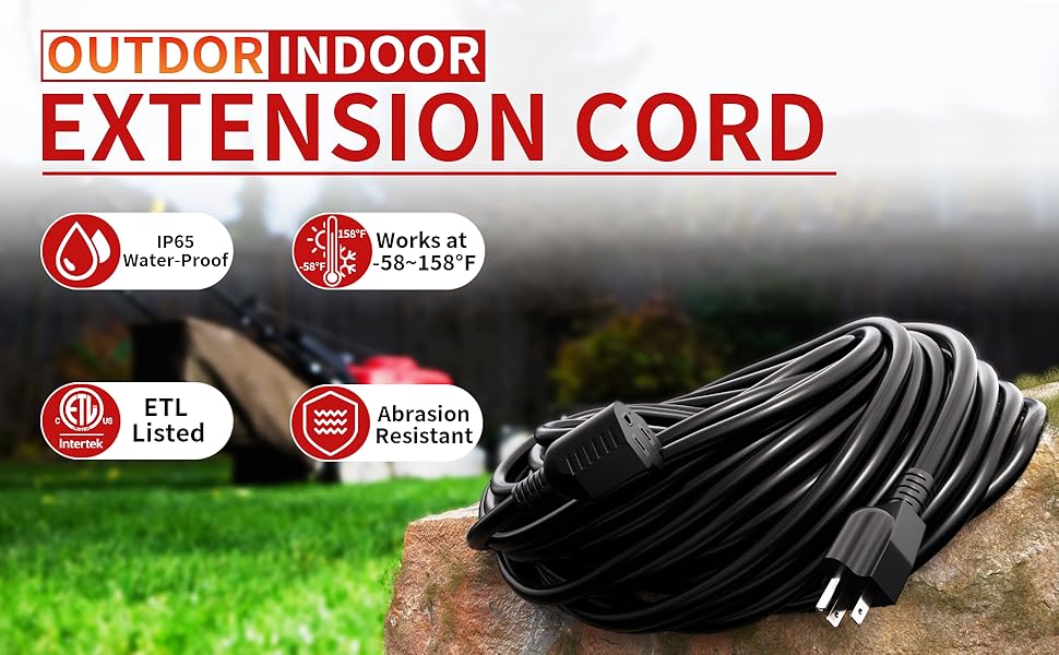 outdoor extension cord 25 ft