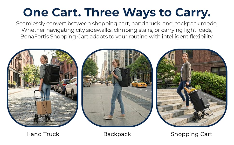 One Cart Three Ways to Carry