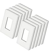 BESTTEN [10 Pack] Mid Size Screwless Wall Plate, Modern Designer USWP4 White Series, Unbreakable ...