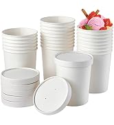 25pack 32oz Paper Soup Containers with Lids, Disposable Kraft Paper Food Cups, Ice Cream Cups, Pa...