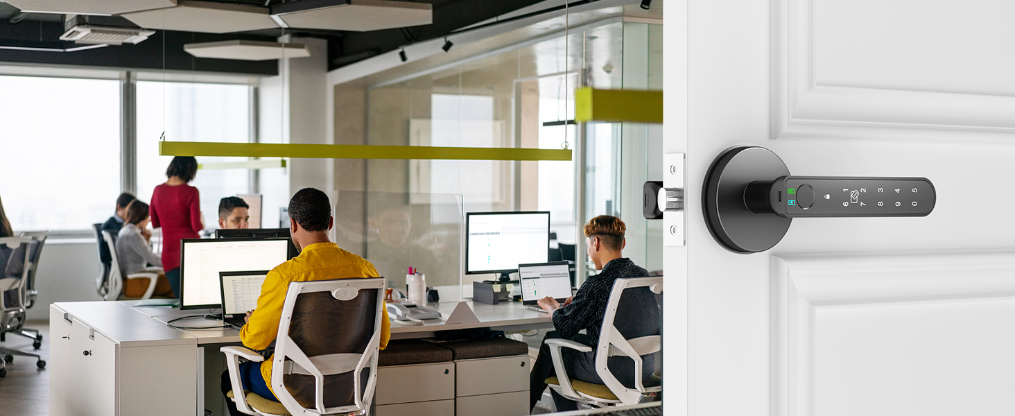 finger touch door lock round black