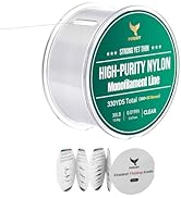 POWJOY Pro Monofilament Fishing Line with Knot Instruction Cards for Multi Purpose Cost Effective...