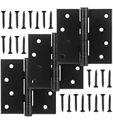 3 Pack Stainless Steel 4'' Black Door Hinges, 4in x 4in Heavy-Duty Ball Bearing Door Hinges with ...