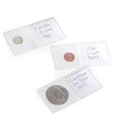 Leuchtturm Lighthouse - Clear Coin Flips 2" x 2" Double Pockets for Coins up 42 mm in Diameter, L...