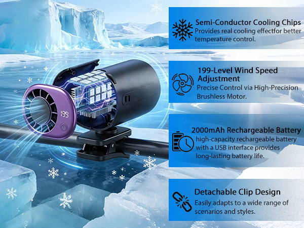 2026 Mini Portable Car Clip on Air Conditioner Fan