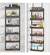 Over the Door Pantry Organizer, 6-Tier Adjustable Solid Wood Rack | Over-Door &amp; Wall Storage Orga...