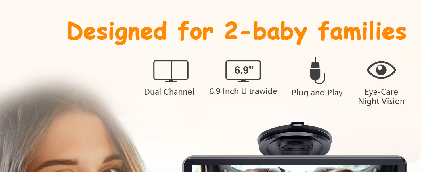 baby car camera for 2 kids