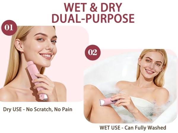 Bikini Trimmer for Women : 3-in-1 Painless Electric Shaver