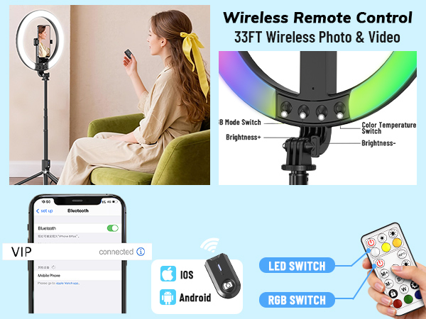 content creator essentials tripod with ring light