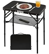 Kcmploro Folding TV Dinner Tray Table, Adjustable Height Portable Sofa Snack Table with Storage N...