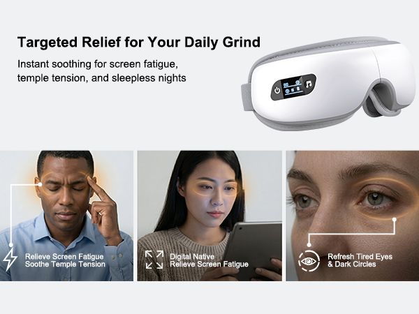 eye massager with heat and compression