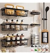 Veken Shower Caddy 6-Pack, Advanced Rustproof Design, No Drilling Adhesive Shelves, Rack with Soa...
