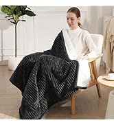 Zorvixia Heated Throw Blanket, Electric Throw Blanket with Striped Flannel &amp; Sherpa, 5 Heat Setti...