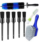 WaiNynyda 8Pcs Wheel &amp; Tire Brush, car Detailing kit, 17inch Long Soft Wheel Brush 5 car wash Det...