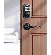 ELAMOR M19 Keyless Entry Door Lock with 2 Lever Handles, Auto Lock, 50 User Codes, Easy-to-Instal...