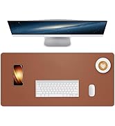 NUOYOU Leather Desk Mouse Pad Protector, Stitched Locking Edge Non-Slip Desk Mat Laptop Desk Pad ...