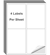 NefLaca 4x5 Sticker Labels, 4 UP Shipping Address Label for Laser &amp; Inkjet Printers, Mailing Labe...