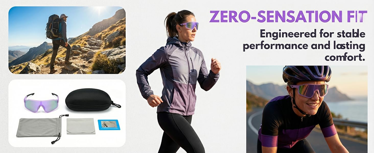 DEPHILA Polarized Sports Sunglasses for Men Women