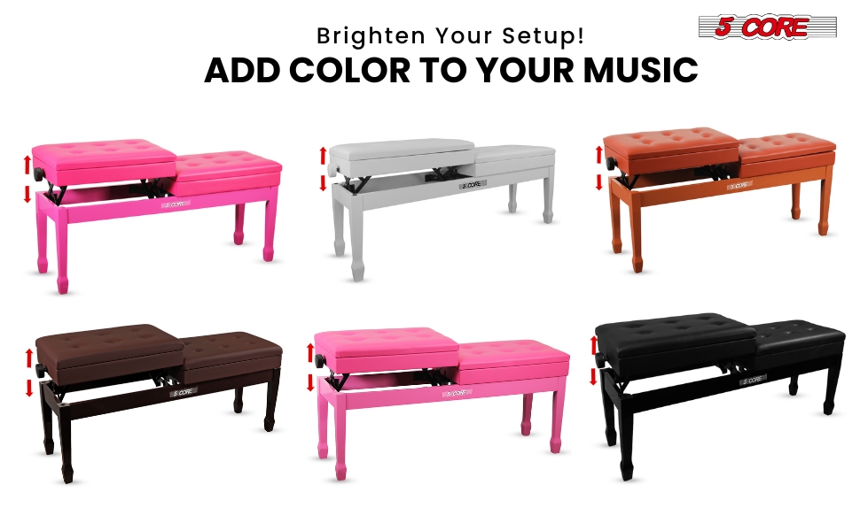 Musical Keyboard Bench Pink