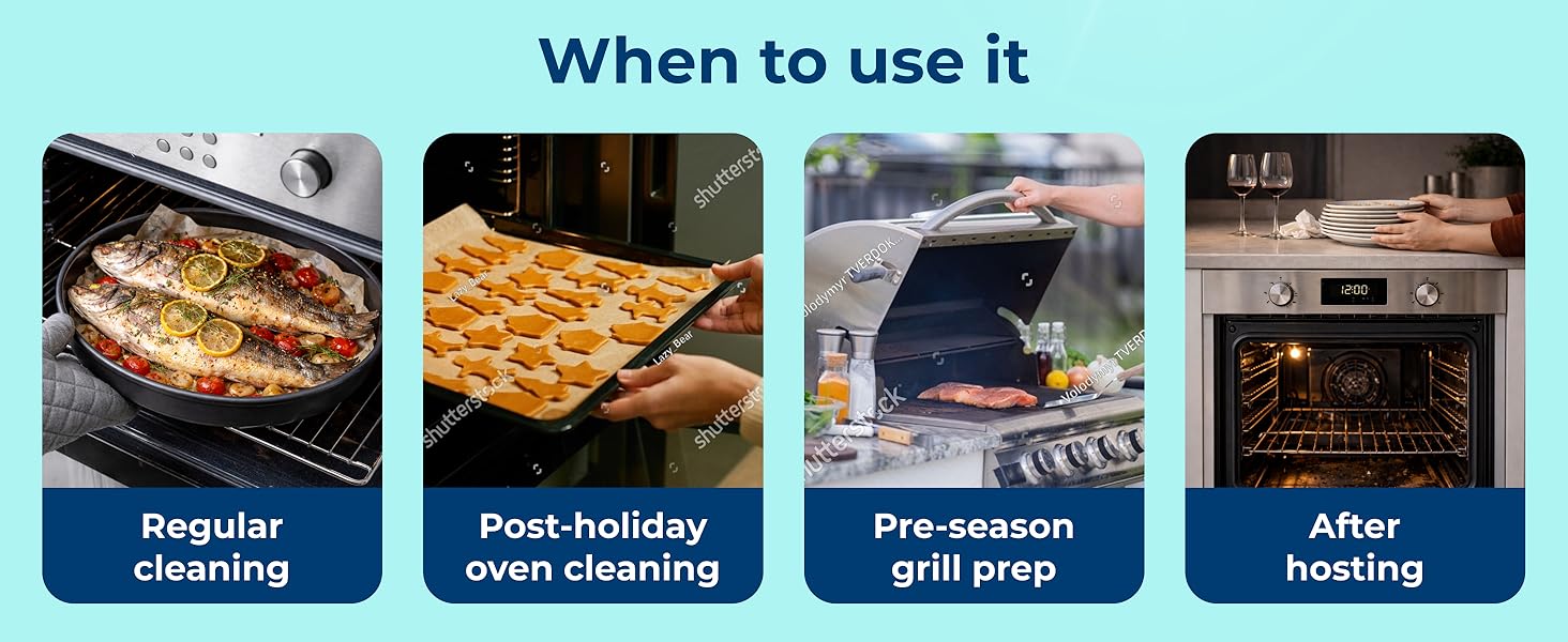 Carbona oven rack cleaner for regular cleaning, post-holiday use, grill prep, and after hosting