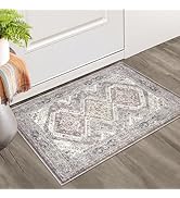 KUTA Washable Oriental Small Area Rug Ivory, 2x3 Entryway Rugs Indoor Non-Slip Ultra Soft Printed...