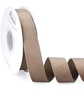 Ribbli Camel Velvet Ribbon Double Faced 1 Inch 10-Yard Spool Camel Ribbon Use for Christmas Tree ...