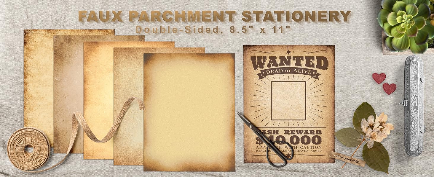 Faux Parchment Stationary