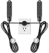 Twin Extension Cord Power Strip, 12 Feet Double Extension Cord - 6 Feet On Each Side,16AWG 3 Pron...
