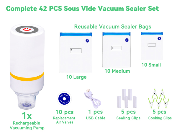 42pcs Sous Vide Vacuum Sealer Set