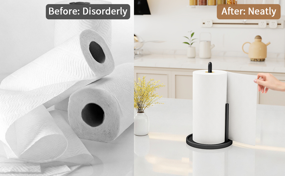 Black paper towel holder for kitchen