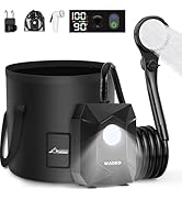 WADEO Portable Shower for Camping, 6000mAh Rechargeable Camping Shower Pump with Camping Light, 5...