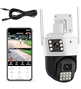INSEETECH 4MP Dual Lens Security Camera Outdoor, Auto Zoom &amp; Tracking, 98FT Night Vision, 24/7 Re...