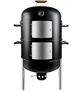 Realcook Vertical Charcoal Smoker Grills: Premium 20.5 Inch BBQ Meat Smokers - Barbecue Charcoal ...