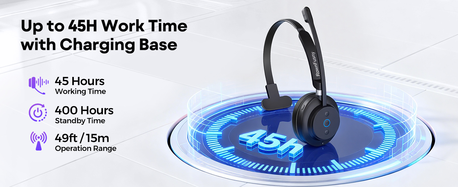 wireless headset with mic for work