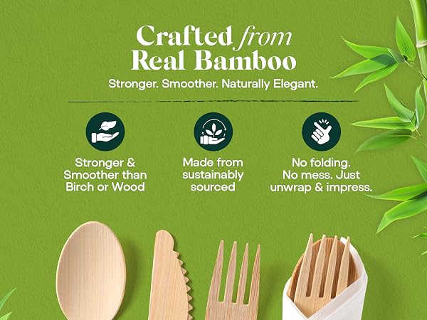 Crafted from real bamboo