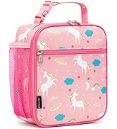 FlowFly Kids Lunch box Insulated Soft Bag Mini Cooler Back to School Thermal Meal Tote Kit for Gi...