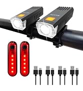 Kunhe USB-C Rechargeable Bike Lights(4 Pack or 8 Pack) Night Riding for Kids &amp;Adults 3 Lights Mod...