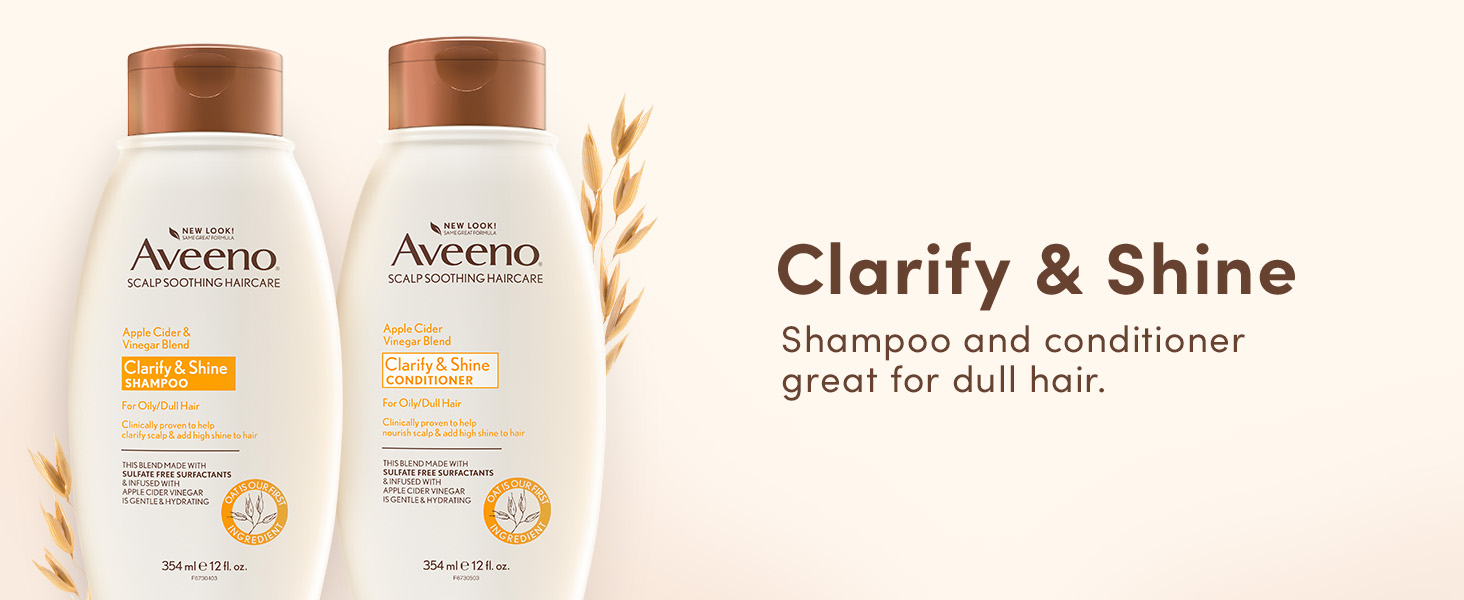 Aveeno Apple Cider Vinegar oily hair clarify &amp; shine shampoo &amp; conditioner is great for dull hair