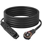 DEWENWILS 25FT Flat Plug Extension Cord, 360° Rotating Plug, 3 Prong Ultra Thin Power Strip, 13A/...