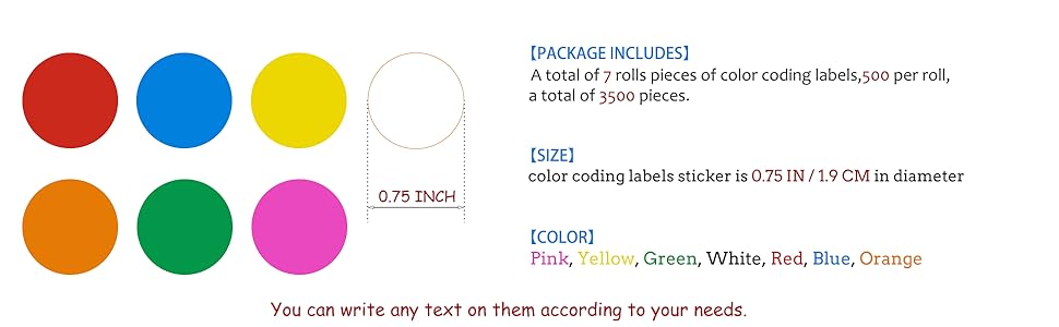 Colored Dot Stickers Label Sticker Round Color Coding Labels Circle Dots Labels Circle Stickers