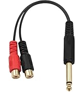 Poyiccot RCA to 1/4 inch Adapter, RCA Female to 6.35mm TS Mono Male Converter, RCA Y Splitter Ada...