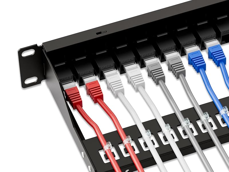 24 Port RJ45 Through Coupler 1U Cat6 Patch Panel